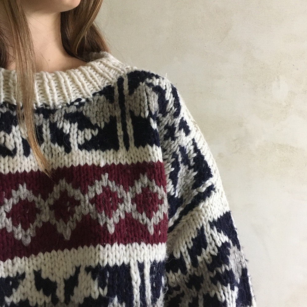 Sold! 100% wool hand knit sweater from Ecuador - Picture 6 of 8